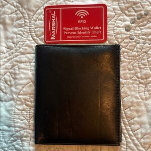 Marshall Black Leather RFID Blocking Wallet NWT